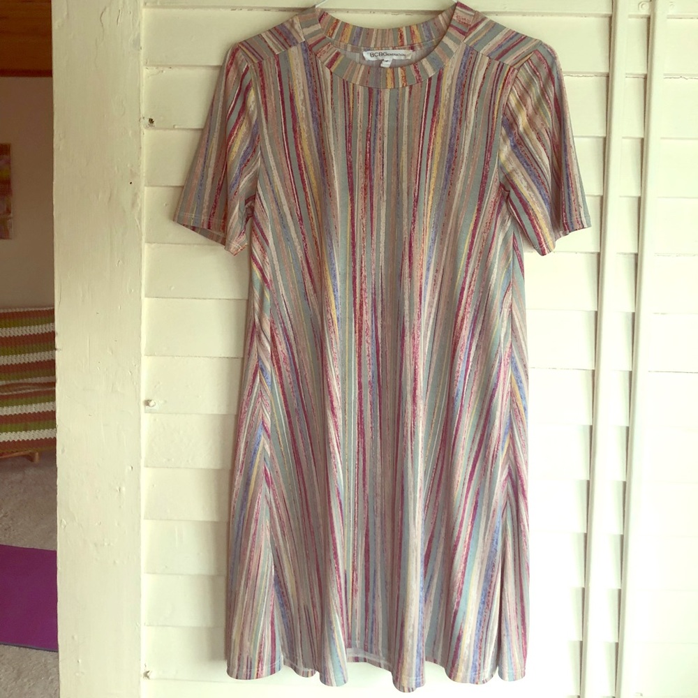Colorful Capped Sleeve Tent Dress
